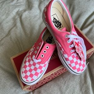 Vans Era Checkerboard Strawberry Skate Shoes NWT